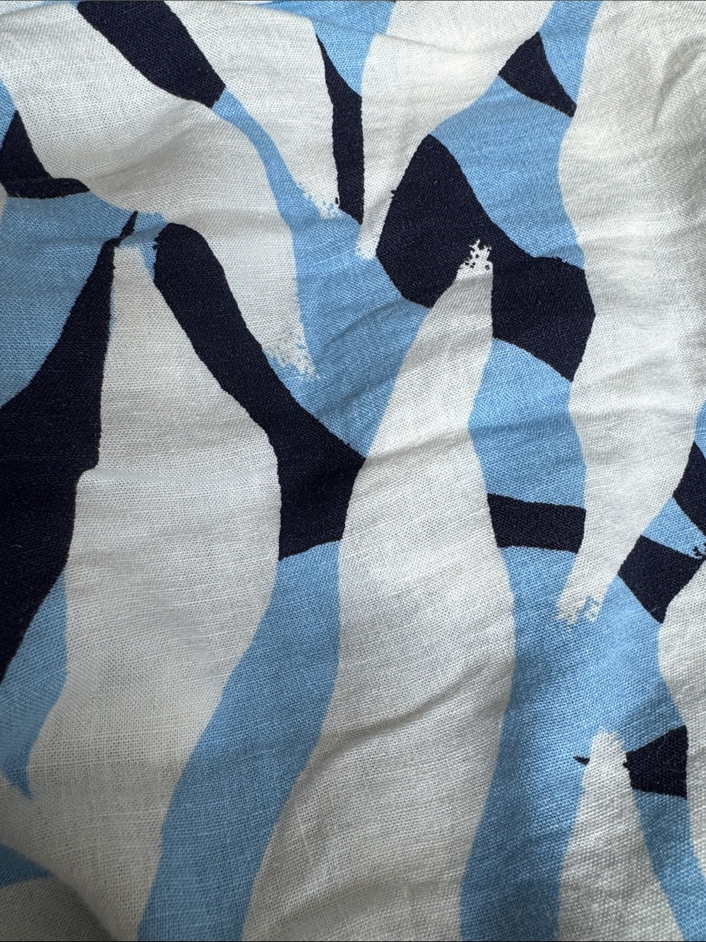 Nicole Miller New York Linen Blend Blue / White Geo Printed Midi Dress Sz 14 new - Picture 10 of 13